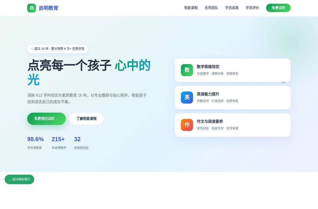 教育机构官网模板预览