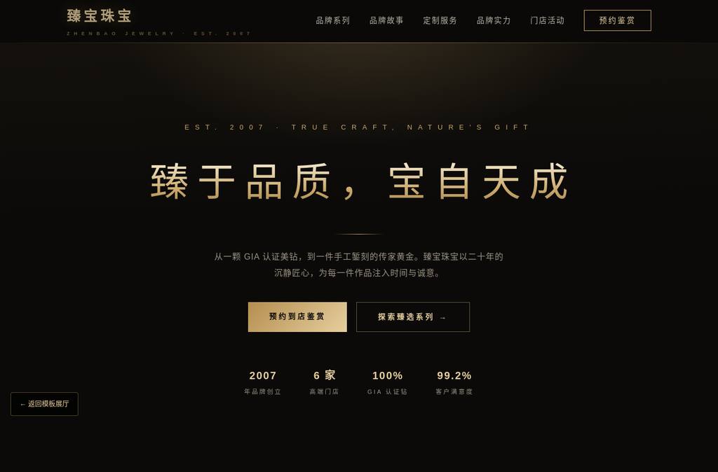 珠宝首饰官网模板预览